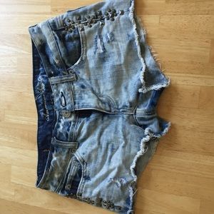 American Eagle Dyed Denim Gem Shorts